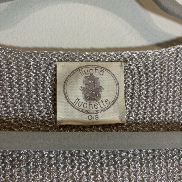 Anthropologie Muche et Muchette Marbella Kimono Silver Shimmer One Size - Picture 6 of 8